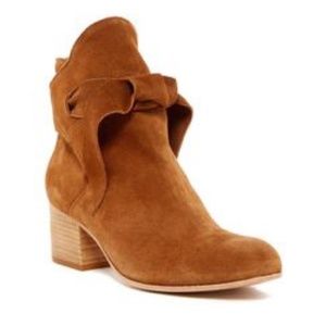 Rachel Zoe Kate leather tan suede booties.